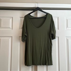 Green Short Sleeve Tunic Top